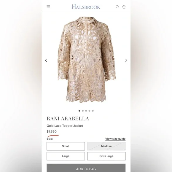 RANI ARABELLA Gold Lace Topper Jacket - Picture 15 of 15